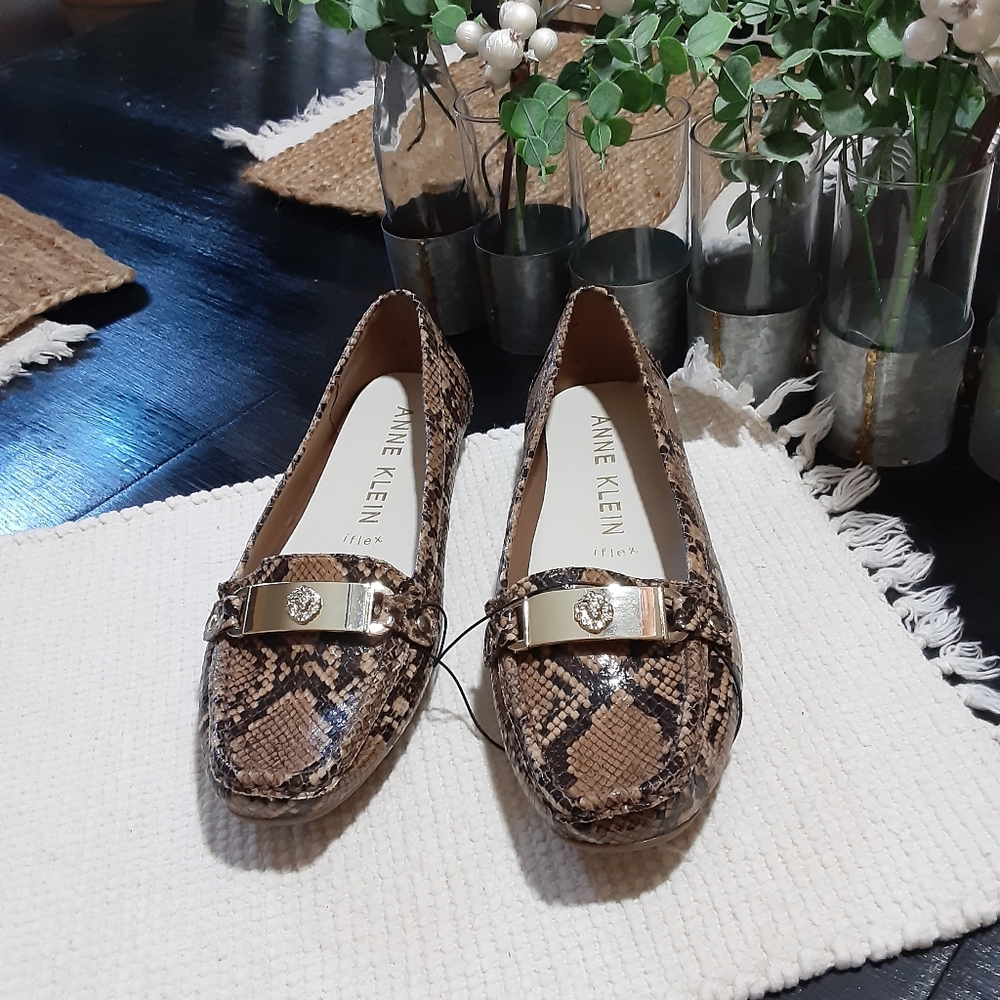 Anne Kline iflex snake print loafer shoes